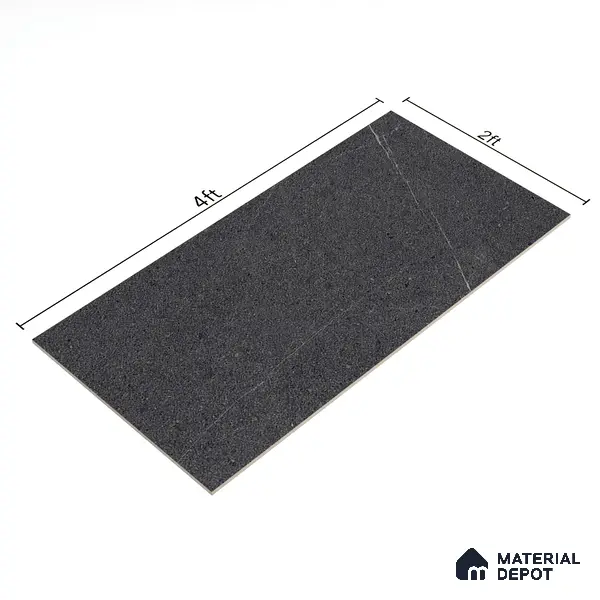Stone Look Wall & Floor Tile TL 06658 D Polar Charcoal 4 ft x 2 ft Full Body Vitrified Matte Finish - 9 mm | 6 Random Design | Suitable For Living Room, Bedroom, Bathroom
