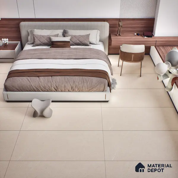 Stone Look Wall & Floor Tile TL 06658 Polar Pearl 4 ft x 2 ft Full Body Vitrified Matte Finish - 9 mm | 6 Random Design | Suitable For Living Room, Bedroom, Bathroom