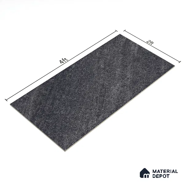 Stone Look Wall & Floor Tile TL 06659 C Mystone Nero 4 ft x 2 ft Full Body Vitrified Matte Finish - 9 mm | 4 Random Design | Suitable For Living Room, Bedroom, Bathroom (Sample)