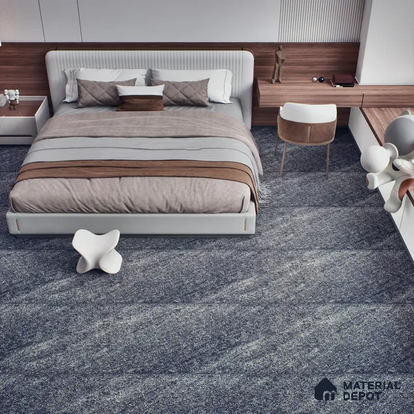 Stone Look Wall & Floor Tile TL 06659 C Mystone Nero 4 ft x 2 ft Full Body Vitrified Matte Finish - 9 mm | 4 Random Design | Suitable For Living Room, Bedroom, Bathroom (Sample)