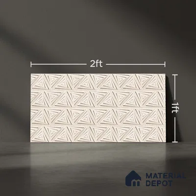 Cream Highlighter Wall Tile TL 06725 B Lustra Mirage Embellish 2 ft x 1 ft Ceramic Carving Satin Finish - 9 mm |  | Suitable for Living Room, Bedroom, Bathroom (Sample)