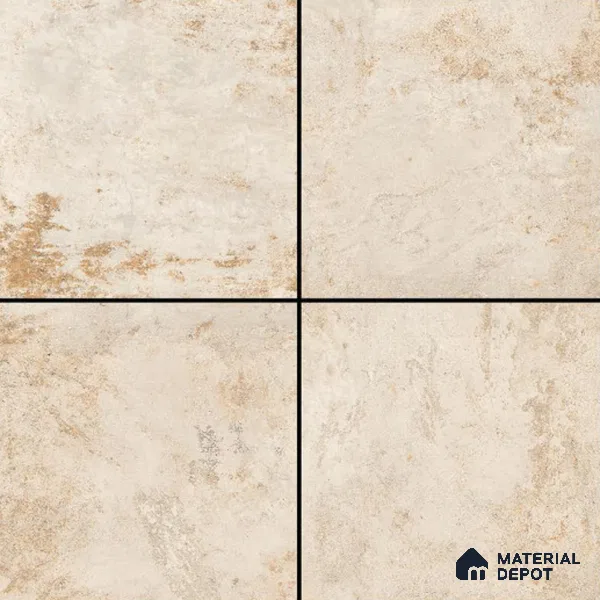Stone Tile TL 04802 B Rustique Elegance Cream Brown 16 x 16 inch Vitrified Matte Finish - 12 mm | Suitable for Parking, Terrace, Balcony, Courtyard | Heavy Duty Digital Anti Skid Parking Floor | Pattern Alignment May Vary | 2-3 mm Spacer is Mandatory (Sample)