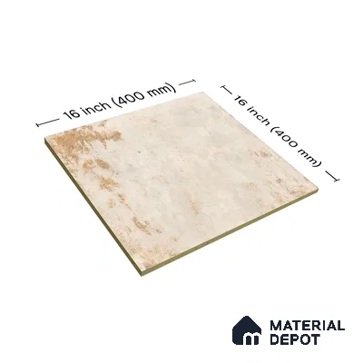 Stone Tile TL 04802 B Rustique Elegance Cream Brown 16 x 16 inch Vitrified Matte Finish - 12 mm | Suitable for Parking, Terrace, Balcony, Courtyard | Heavy Duty Digital Anti Skid Parking Floor | Pattern Alignment May Vary | 2-3 mm Spacer is Mandatory (Sample)