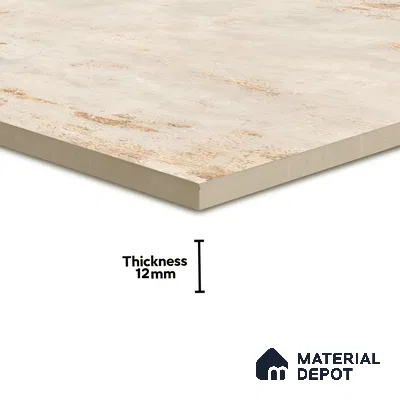 Stone Tile TL 04802 B Rustique Elegance Cream Brown 16 x 16 inch Vitrified Matte Finish - 12 mm | Suitable for Parking, Terrace, Balcony, Courtyard | Heavy Duty Digital Anti Skid Parking Floor | Pattern Alignment May Vary | 2-3 mm Spacer is Mandatory (Sample)