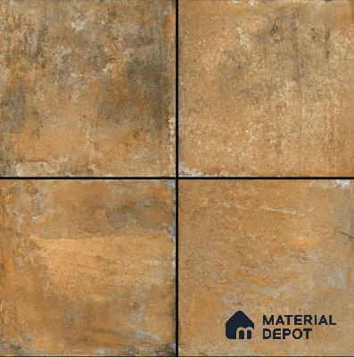Stone Tile TL 04802 C Rustique Elegance Rustic Brown 16 x 16 inch Vitrified Matte Finish - 12 mm | Suitable for Parking, Terrace, Balcony, Courtyard | Heavy Duty Digital Anti Skid Parking Floor | Pattern Alignment May Vary | 2-3 mm Spacer is Mandatory