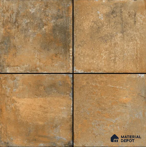 Stone Tile TL 04802 C Rustique Elegance Rustic Brown 16 x 16 inch Vitrified Matte Finish - 12 mm | Suitable for Parking, Terrace, Balcony, Courtyard | Heavy Duty Digital Anti Skid Parking Floor | Pattern Alignment May Vary | 2-3 mm Spacer is Mandatory