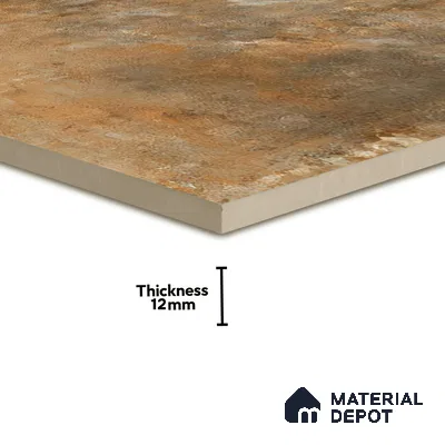 Stone Tile TL 04802 C Rustique Elegance Rustic Brown 16 x 16 inch Vitrified Matte Finish - 12 mm | Suitable for Parking, Terrace, Balcony, Courtyard | Heavy Duty Digital Anti Skid Parking Floor | Pattern Alignment May Vary | 2-3 mm Spacer is Mandatory