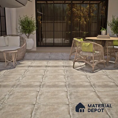 Stone Tile TL 04802 Rustique Elegance Metallic Brown 16 x 16 inch Vitrified Matte Finish - 12 mm | Suitable for Parking, Terrace, Balcony, Courtyard | Heavy Duty Digital Anti Skid Parking Floor | Pattern Alignment May Vary | 2-3 mm Spacer is Mandatory (Sample)