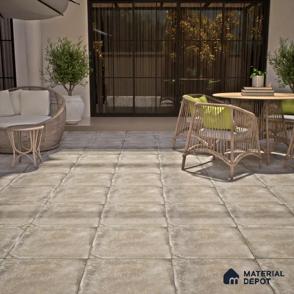 Stone Tile TL 04802 Rustique Elegance Metallic Brown 16 x 16 inch Vitrified Matte Finish - 12 mm | Suitable for Parking, Terrace, Balcony, Courtyard | Heavy Duty Digital Anti Skid Parking Floor | Pattern Alignment May Vary | 2-3 mm Spacer is Mandatory (Sample)
