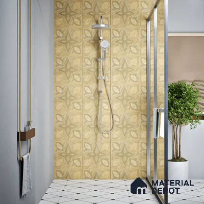 Stone Floor Tile TL 06023 AE Natural Stone Decor 11.8 inch x11.8 inch Vitrified Matte Slate Punch Finish - 12 mm | 48 Random Design | Suitable For Bathroom, Balcony, Courtyard
