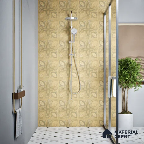Stone Floor Tile TL 06023 AE Natural Stone Decor 11.8 inch x11.8 inch Vitrified Matte Slate Punch Finish - 12 mm | 48 Random Design | Suitable For Bathroom, Balcony, Courtyard