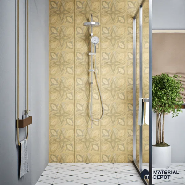 Stone Floor Tile TL 06023 AE Natural Stone Decor 11.8 inch x11.8 inch Vitrified Matte Slate Punch Finish - 12 mm | 48 Random Design | Suitable For Bathroom, Balcony, Courtyard