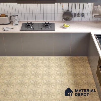 Stone Floor Tile TL 06023 AE Natural Stone Decor 11.8 inch x11.8 inch Vitrified Matte Slate Punch Finish - 12 mm | 48 Random Design | Suitable For Bathroom, Balcony, Courtyard