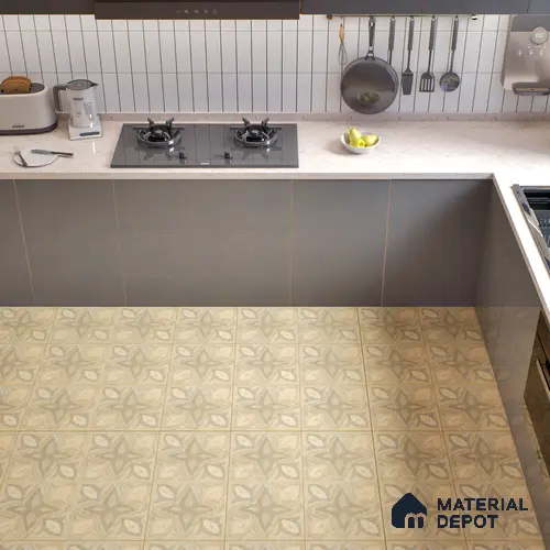 Stone Floor Tile TL 06023 AE Natural Stone Decor 11.8 inch x11.8 inch Vitrified Matte Slate Punch Finish - 12 mm | 48 Random Design | Ideal For Living Room, Bathroom, Restaurants