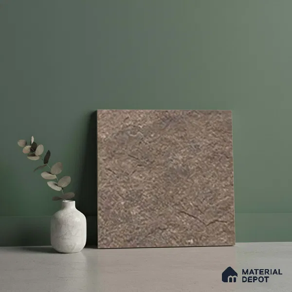 Stone Floor Tile TL 06023 AH Evoque Brown 11.8 inch x11.8 inch Anti Skid Tiles Vitrified Matte Slate Punch Finish - 12 mm | 16 Random Design Ideal For Parking, Outdoor, Balcony
