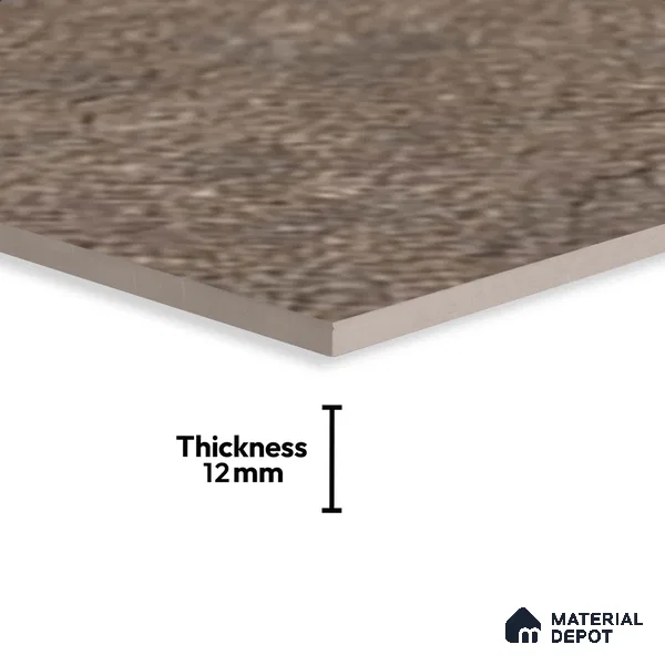 Stone Floor Tile TL 06023 AH Evoque Brown 11.8 inch x11.8 inch Anti Skid Tiles Vitrified Matte Slate Punch Finish - 12 mm | 16 Random Design Ideal For Parking, Outdoor, Balcony