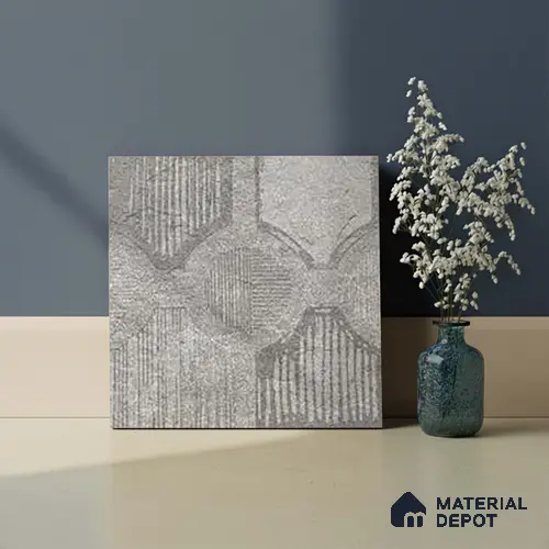 Stone Floor Tile TL 06023 AI Evoque Gris Decor 11.8 inch x11.8 inch Anti Skid Tiles Vitrified Matte Slate Punch Finish - 12 mm | 16 Random Design  Ideal For Parking, Outdoor, Balcony