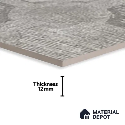 Stone Floor Tile TL 06023 AI Evoque Gris Decor 11.8 inch x11.8 inch Anti Skid Tiles Vitrified Matte Slate Punch Finish - 12 mm | 16 Random Design  Ideal For Parking, Outdoor, Balcony