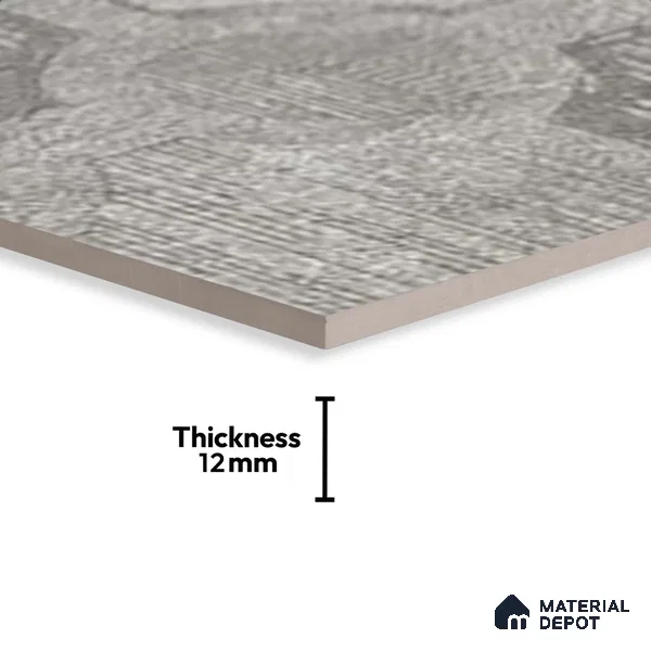 Stone Floor Tile TL 06023 AI Evoque Gris Decor 11.8 inch x11.8 inch Anti Skid Tiles Vitrified Matte Slate Punch Finish - 12 mm | 16 Random Design Ideal For Parking, Outdoor, Balcony