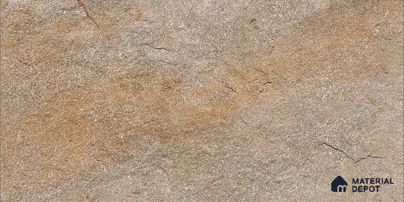 Stone Floor Tile TL 06023 AJ Evoque Natural 2 ft x 11.8 Inch Anti Skid Tiles Vitrified Matte Slate Punch Finish - 12 mm | 8 Random Design  Ideal For Parking, Outdoor, Balcony