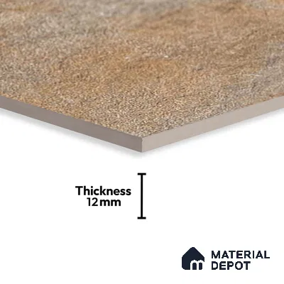 Stone Floor Tile TL 06023 AJ Evoque Natural 2 ft x 11.8 Inch Anti Skid Tiles Vitrified Matte Slate Punch Finish - 12 mm | 8 Random Design  Ideal For Parking, Outdoor, Balcony