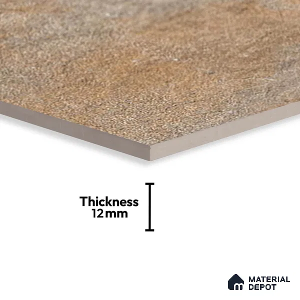 Stone Floor Tile TL 06023 AJ Evoque Natural 2 ft x 11.8 Inch Anti Skid Tiles Vitrified Matte Slate Punch Finish - 12 mm | 8 Random Design Ideal For Parking, Outdoor, Balcony
