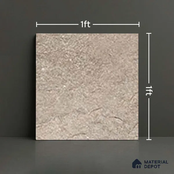 Stone Floor Tile TL 06023 AK Evoque Natural 11.8 inch x11.8 inch Anti Skid Tiles Vitrified Matte Slate Punch Finish - 12 mm | 16 Random Design | Ideal For Parking, Outdoor, Balcony