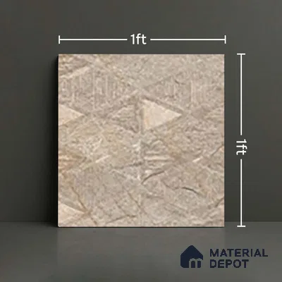 Stone Floor Tile TL 06023 AL Evoque Natural Decor 11.8 inch x11.8 inch Anti Skid Tiles Vitrified Matte Slate Punch Finish - 12 mm | 16 Random Design  Ideal For Parking, Outdoor, Balcony