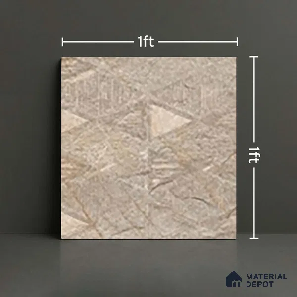 Stone Floor Tile TL 06023 AL Evoque Natural Decor 11.8 inch x11.8 inch Anti Skid Tiles Vitrified Matte Slate Punch Finish - 12 mm | 16 Random Design  Ideal For Parking, Outdoor, Balcony