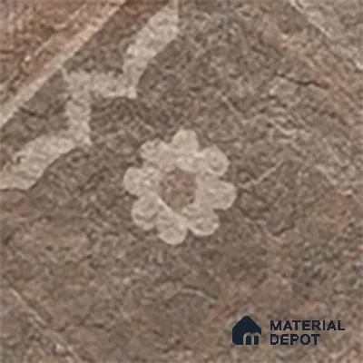 Stone Floor Tile TL 06023 AM Evoque Brown Decor 11.8 inch x11.8 inch Anti Skid Tiles Vitrified Matte Slate Punch Finish - 12 mm | 16 Random Design  Ideal For Parking, Outdoor, Balcony