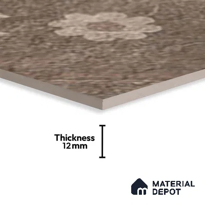 Stone Floor Tile TL 06023 AM Evoque Brown Decor 11.8 inch x11.8 inch Anti Skid Tiles Vitrified Matte Slate Punch Finish - 12 mm | 16 Random Design  Ideal For Parking, Outdoor, Balcony