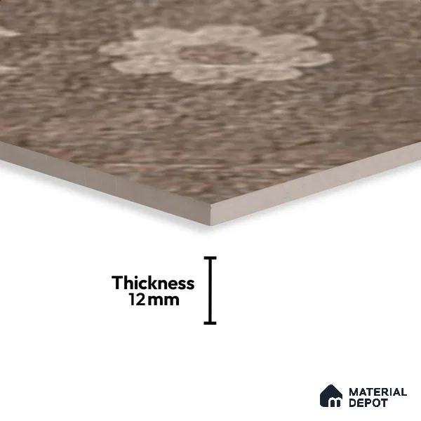 Stone Floor Tile TL 06023 AM Evoque Brown Decor 11.8 inch x11.8 inch Anti Skid Tiles Vitrified Matte Slate Punch Finish - 12 mm | 16 Random Design  Ideal For Parking, Outdoor, Balcony