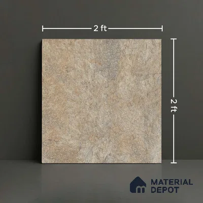 Stone Floor Tile TL 06023 B Forest Olive 2 ft x 2 ft Matte Finish Anti Skid Vitrified Tile - 12 mm | 6 Random Design | Suitable for Balcony, Terrace & Coutyard