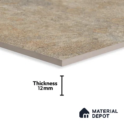 Stone Floor Tile TL 06023 B Forest Olive 2 ft x 2 ft Matte Finish Anti Skid Vitrified Tile - 12 mm | 6 Random Design | Suitable for Balcony, Terrace & Coutyard