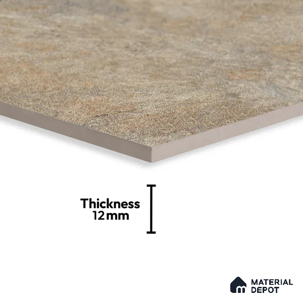 Stone Floor Tile TL 06023 B Forest Olive 2 ft x 2 ft Matte Finish Anti Skid Vitrified Tile - 12 mm | 6 Random Design | Suitable for Balcony, Terrace & Coutyard