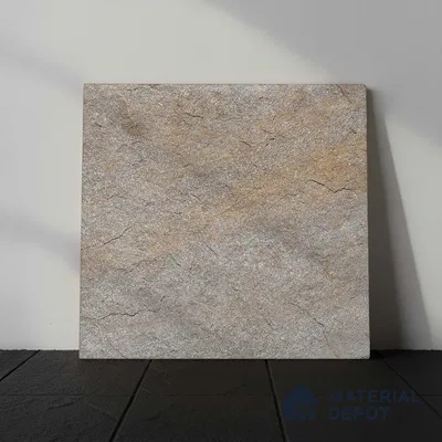 Stone Floor Tile TL 06023 C Evoque Gris 2 ft x 2 ft Anti Skid Tiles Vitrified Matte Slate Punch Finish - 12 mm | 4 Random Design  Ideal For Parking, Outdoor, Balcony (Sample)