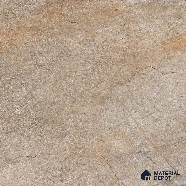 Stone Floor Tile TL 06023 D Evoque Natural 2 ft x 2 ft Anti Skid Tiles Vitrified Matte Slate Punch Finish - 12 mm | 4 Random Design  Ideal For Parking, Outdoor, Balcony (Sample)