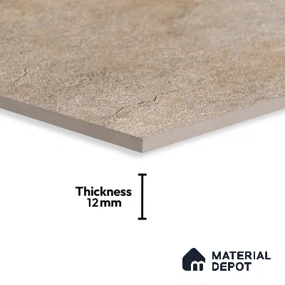 Stone Floor Tile TL 06023 D Evoque Natural 2 ft x 2 ft Anti Skid Tiles Vitrified Matte Slate Punch Finish - 12 mm | 4 Random Design  Ideal For Parking, Outdoor, Balcony (Sample)