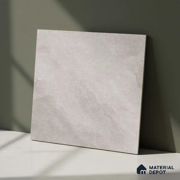 Cement Floor Tile TL 06023 E Spectra Grey 2 ft x 2 ft Vitrified Matte Slate Punch Finish - 12 mm | 6 Random Design | Ideal For Living Room, Bathroom, Restaurants (Sample)