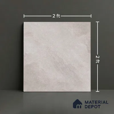 Cement Floor Tile TL 06023 E Spectra Grey 2 ft x 2 ft Vitrified Matte Slate Punch Finish - 12 mm | 6 Random Design | Ideal For Living Room, Bathroom, Restaurants (Sample)