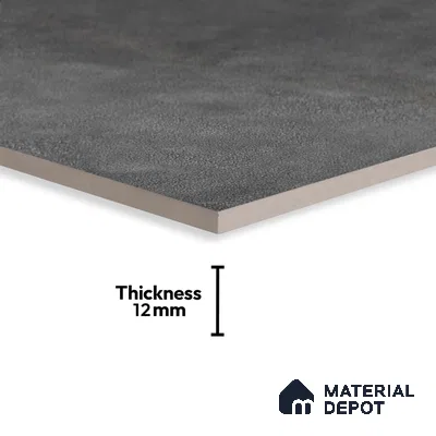 Cement Floor Tile TL 06023 F Spectra Nero 2 ft x 2 ft Vitrified Matte Slate Punch Finish - 12 mm | 6 Random Design | Ideal For Living Room, Bathroom, Restaurants (Sample)