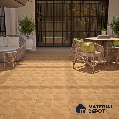 Cement Floor Tile TL 06023 G Spectra Earth 2 ft x 2 ft Vitrified Matte Slate Punch Finish - 12 mm | 6 Random Design | Ideal For Living Room, Bathroom, Restaurants (Sample)