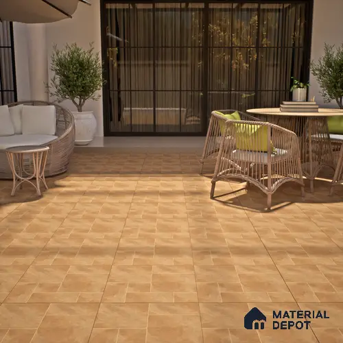 Cement Floor Tile TL 06023 G Spectra Earth 2 ft x 2 ft Vitrified Matte Slate Punch Finish - 12 mm | 6 Random Design | Ideal For Living Room, Bathroom, Restaurants