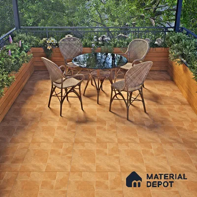 Cement Floor Tile TL 06023 G Spectra Earth 2 ft x 2 ft Vitrified Matte Slate Punch Finish - 12 mm | 6 Random Design | Ideal For Living Room, Bathroom, Restaurants (Sample)