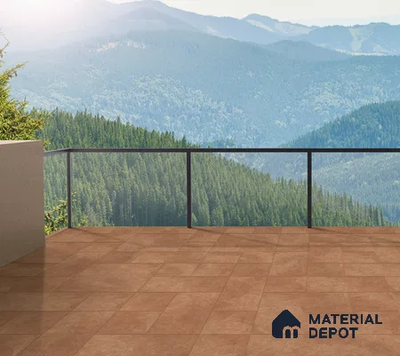 Cement Floor Tile TL 06023 H Spectra Cotto 2 ft x 2 ft Vitrified Matte Slate Punch Finish - 12 mm | 6 Random Design | Ideal For Living Room, Bathroom, Restaurants (Sample)