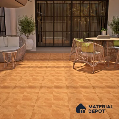 Cement Floor Tile TL 06023 H Spectra Cotto 2 ft x 2 ft Vitrified Matte Slate Punch Finish - 12 mm | 6 Random Design | Ideal For Living Room, Bathroom, Restaurants (Sample)