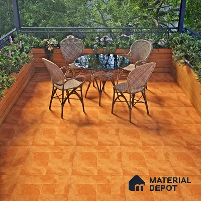 Cement Floor Tile TL 06023 H Spectra Cotto 2 ft x 2 ft Vitrified Matte Slate Punch Finish - 12 mm | 6 Random Design | Ideal For Living Room, Bathroom, Restaurants (Sample)