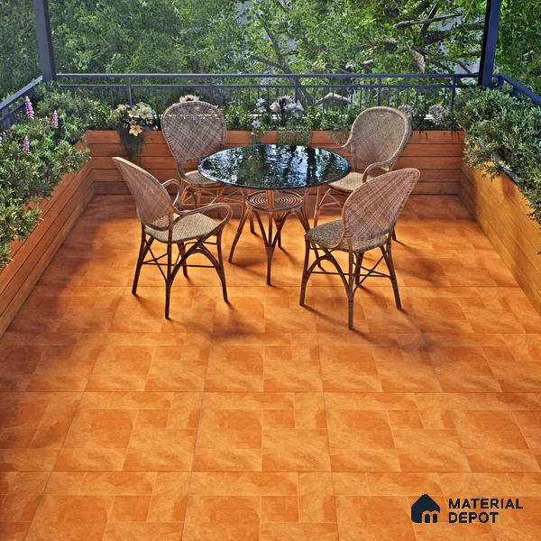 Cement Floor Tile TL 06023 H Spectra Cotto 2 ft x 2 ft Vitrified Matte Slate Punch Finish - 12 mm | 6 Random Design | Ideal For Living Room, Bathroom, Restaurants (Sample)