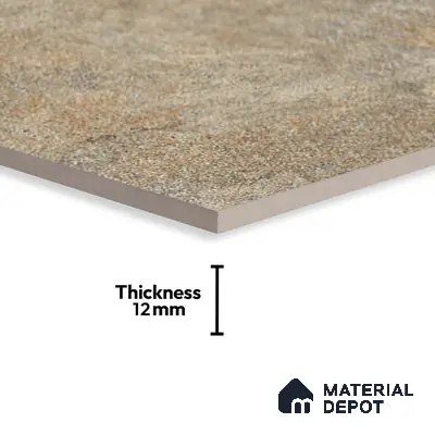 Stone Floor Tile TL 06023 S Forest Olive 2 ft x 11.8 Inch Vitrified Matte Slate Punch Finish - 12 mm | 12 Random Design | Ideal For Living Room, Bathroom, Restaurants