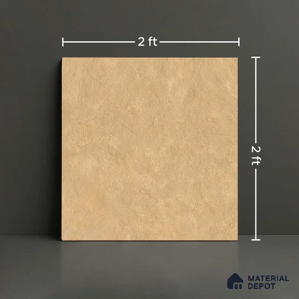 Stone Floor Tile TL 06023 Natural Stone 2 ft x 2 ft Vitrified Matte Slate Punch Finish - 12 mm | 35 Random Design | Ideal For Living Room, Bathroom, Restaurants (Sample)